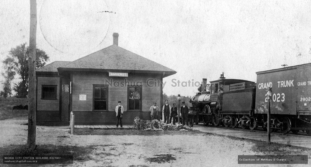 Postcard: Railroad Station, Amherst, New Hampshire